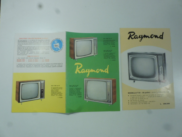 Raymond televisori. Pieghevole pubblicitario